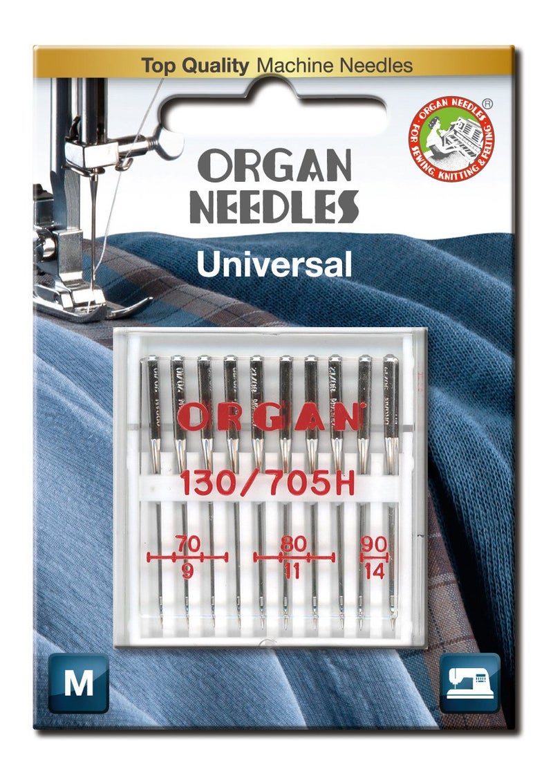 Organ Needles 4964832110206 Universal Needles #70 - #90 Combo Universal X 10 Needles